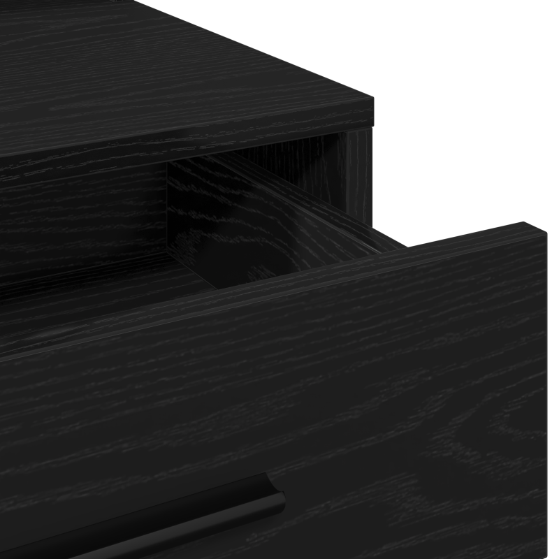 Schminktisch mit LED-Lichtern in Schwarz und Eiche, 79x41x135 cm