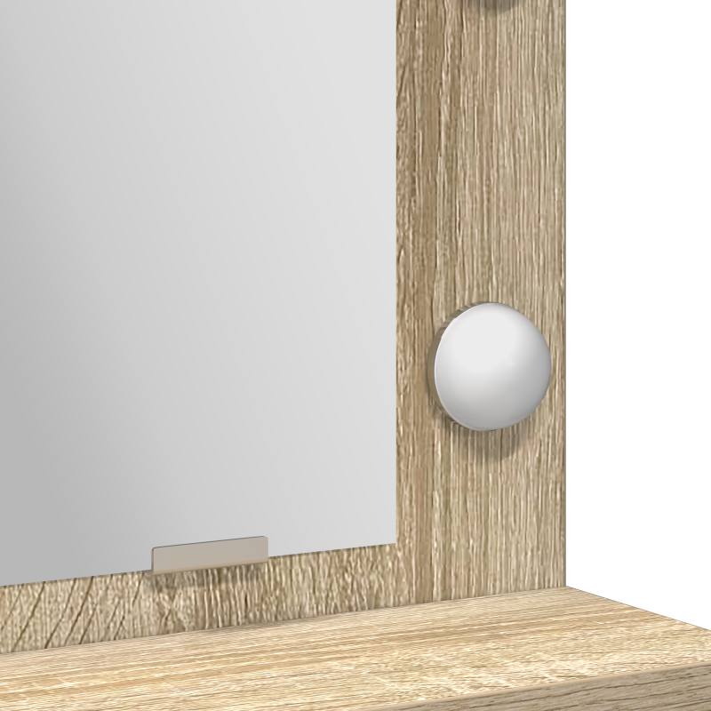 Schminktisch mit LED-Lichtern in Sonoma Eiche 79x41x135 cm