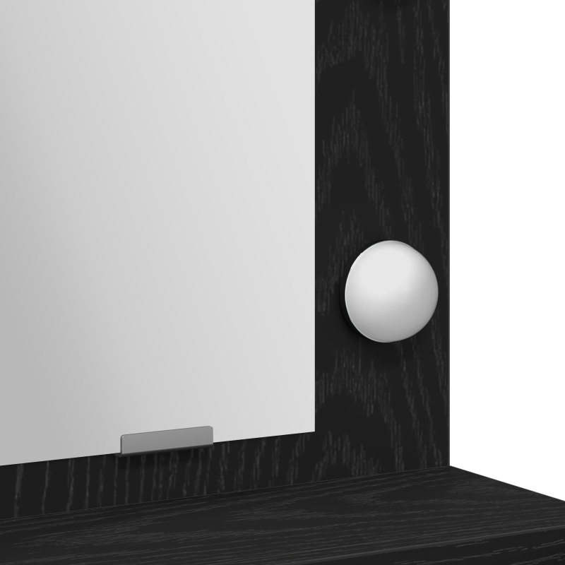 Schminktisch mit LED-Lichtern in Schwarz-Eiche 79x41x135 cm