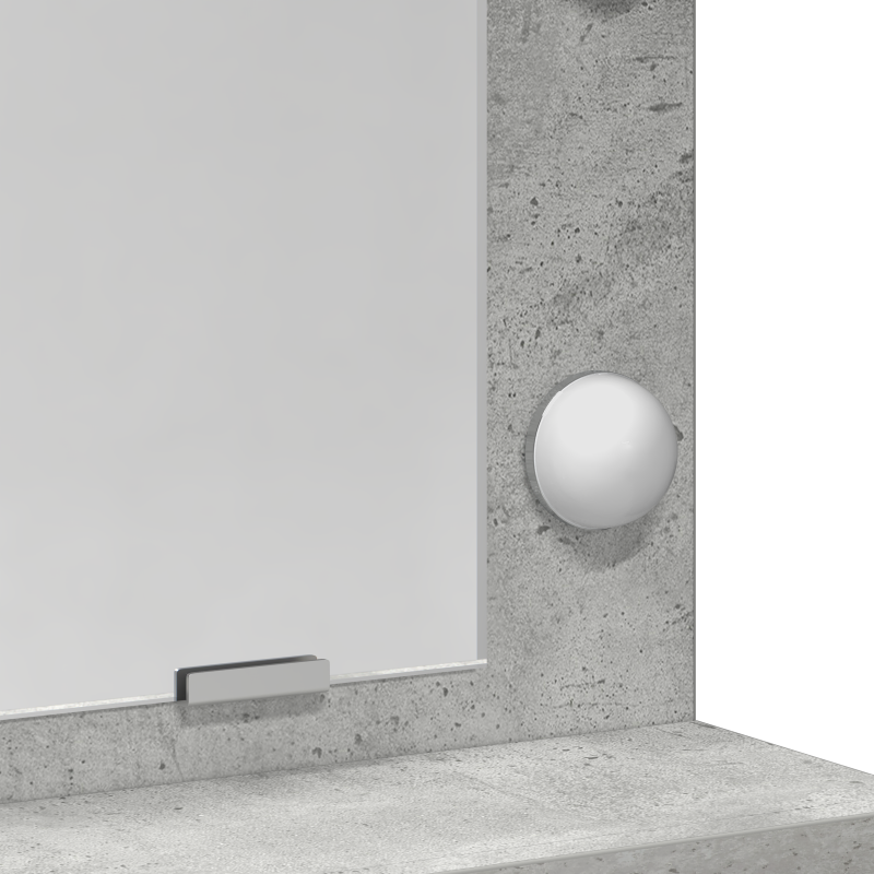 Schminktisch mit LED-Lichtern in Beton Grau 79x41x135 cm