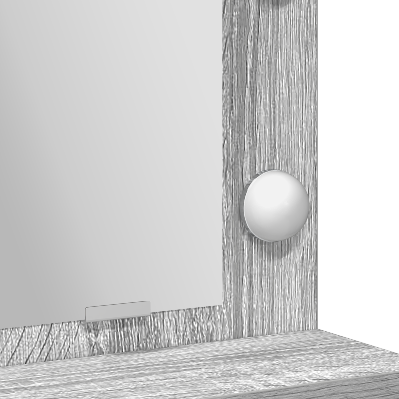 Schminktisch mit LED-Lichtern grau Sonoma 79x41x135 cm