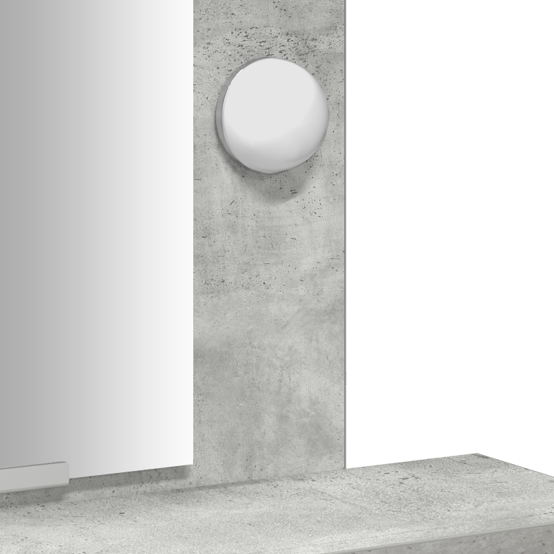 Schminktisch mit LED-Lichtern Beton-Grau 50x41x140 cm
