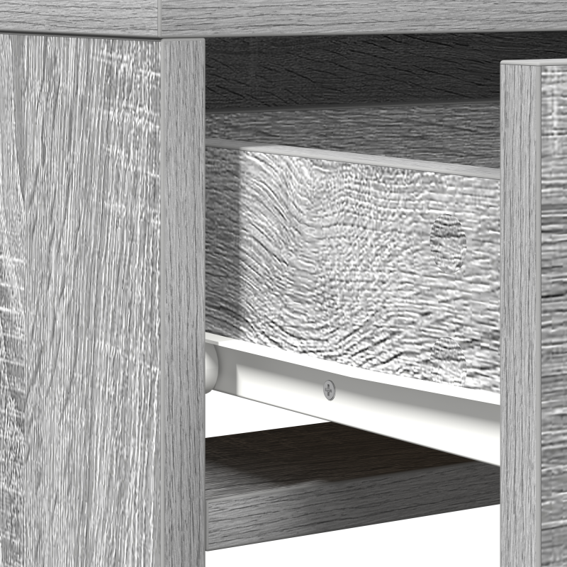 Schminktisch mit LED-Lichtern in Grau Sonoma, 50x41x140 cm