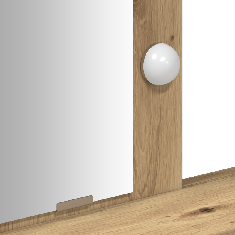 Schminktisch mit LED-Lichtern in Artisan Eiche 79x41x140 cm