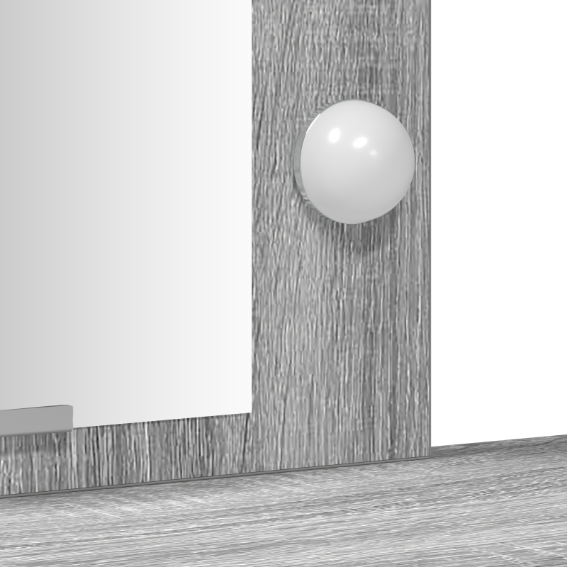 Schminktisch mit LED-Lichtern in Grau Sonoma, 102x33x135 cm