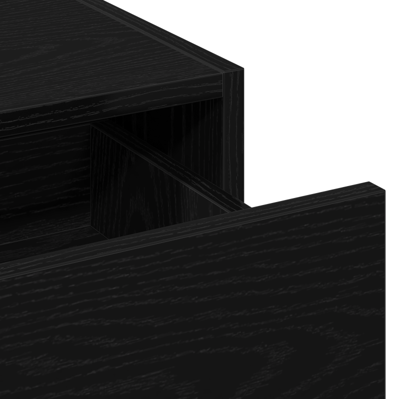 Wandmontierter Schminktisch Schwarz Eiche 83x40x70 cm