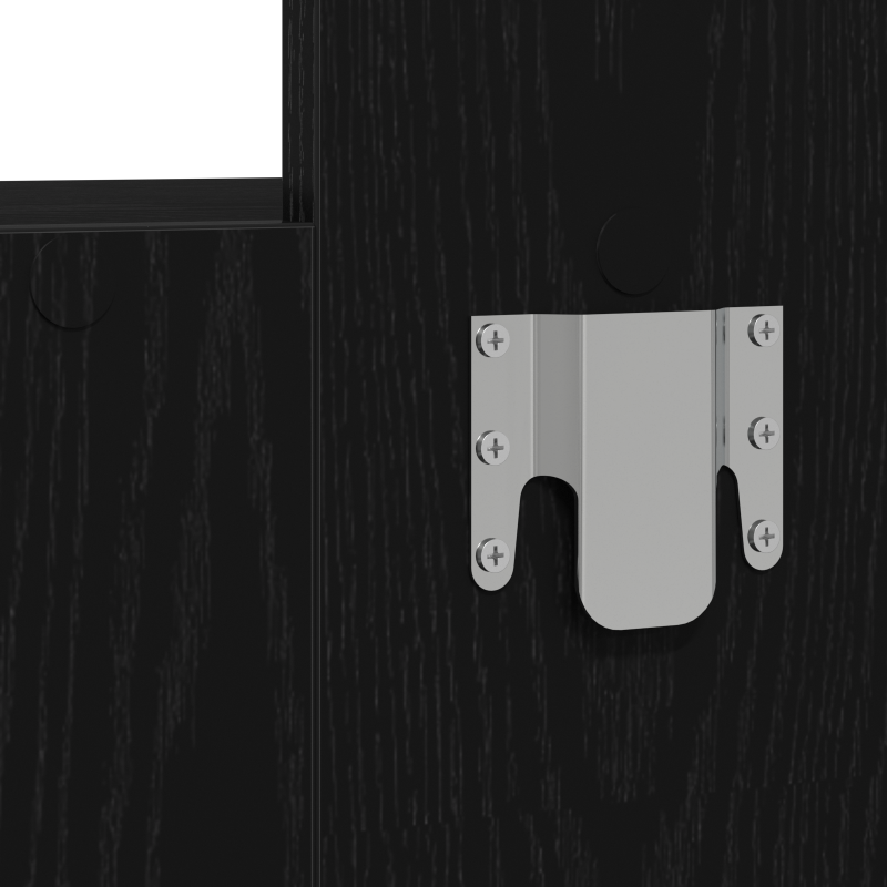 Wandmontierter Schminktisch Schwarz Eiche 83x40x70 cm