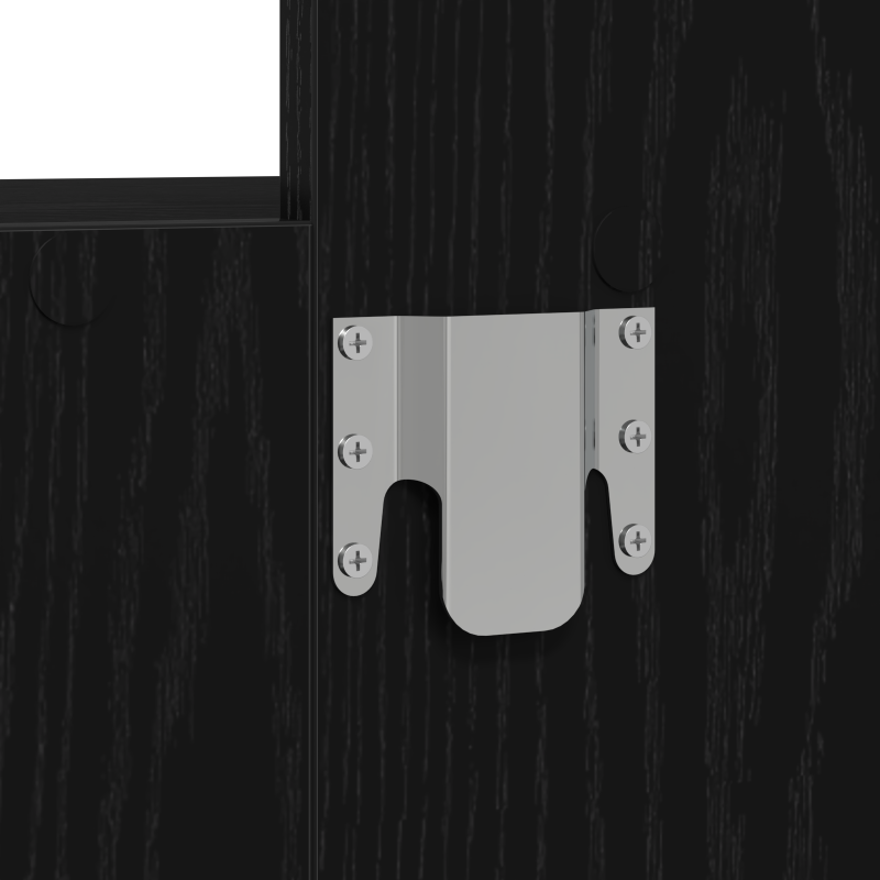 Wandmontierter Schminktisch mit LED-Lichtern - Schwarze Eiche