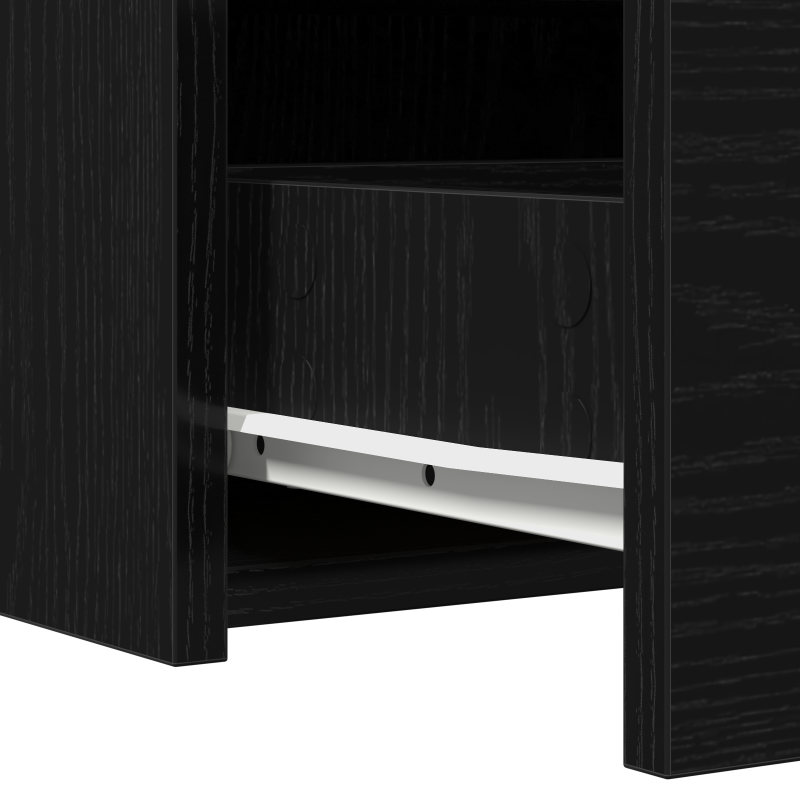 Wandmontierter Schminktisch mit LED-Lichtern - Schwarze Eiche