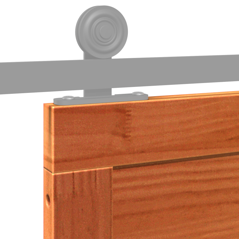 Scheunentür gewachst braun 100x208 cm Massivholz Kiefer