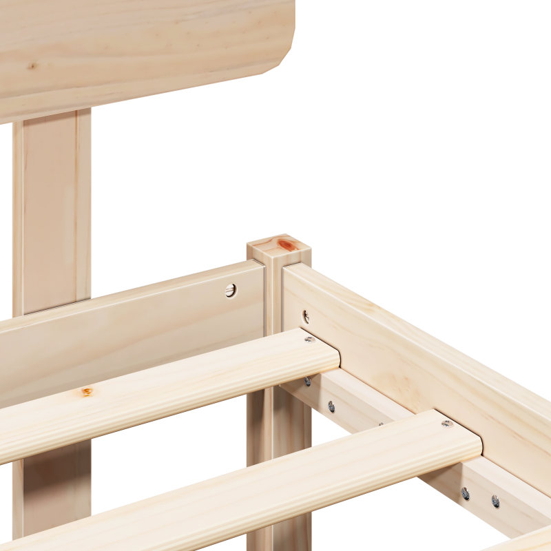 Bettgestell mit Kopfteil 90x190 cm Massivholz Kiefer