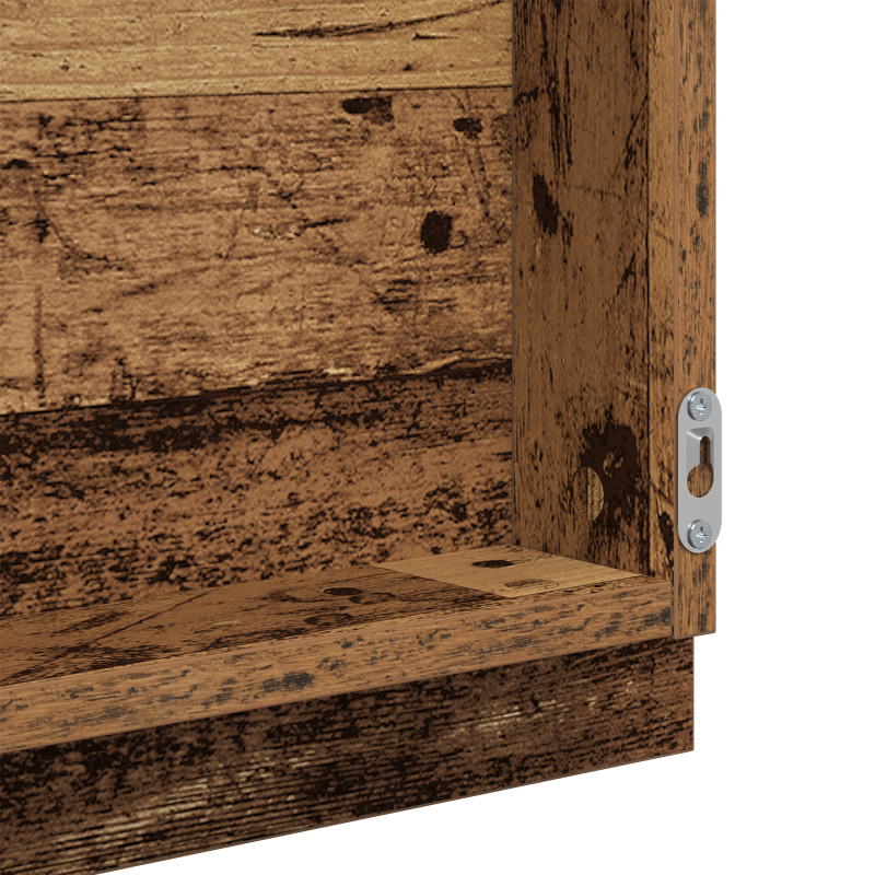 Badezimmerspiegel Alte Holzoptik Werkstoff, Glas 90 x 8.5 x 37 cm