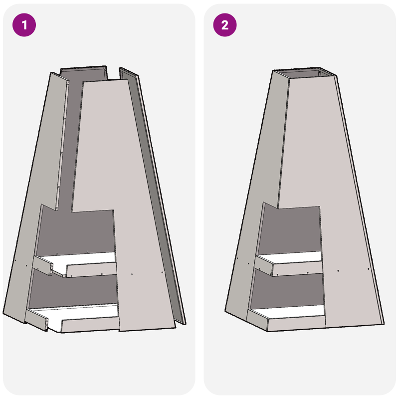 Feuerstelle mit Holzlager 50x50x100 cm Wetterstahl