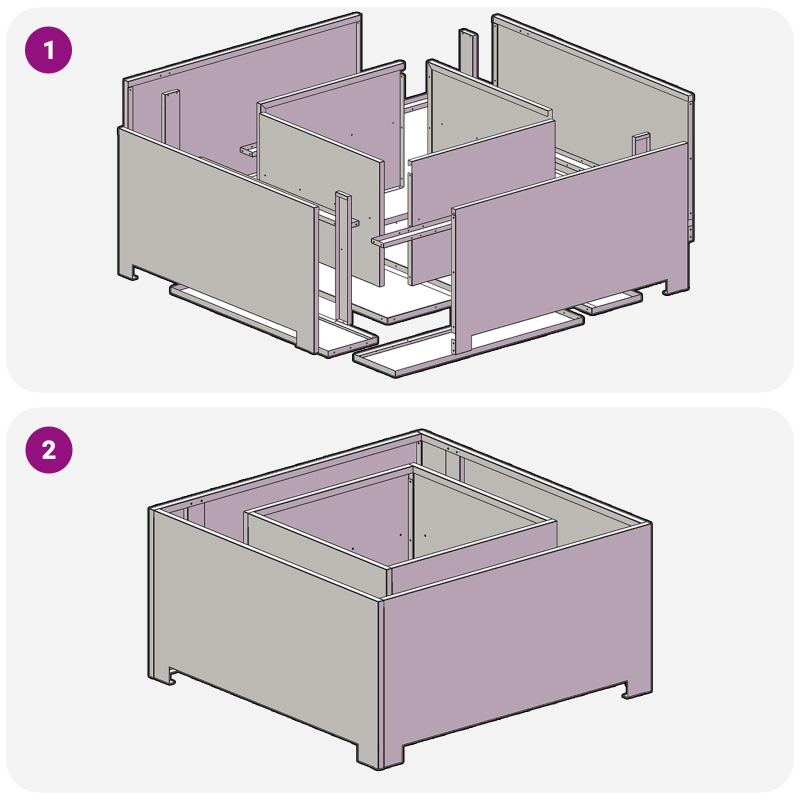 Feuerschale Quadrat Schwarz 80x80x40 cm Stahl