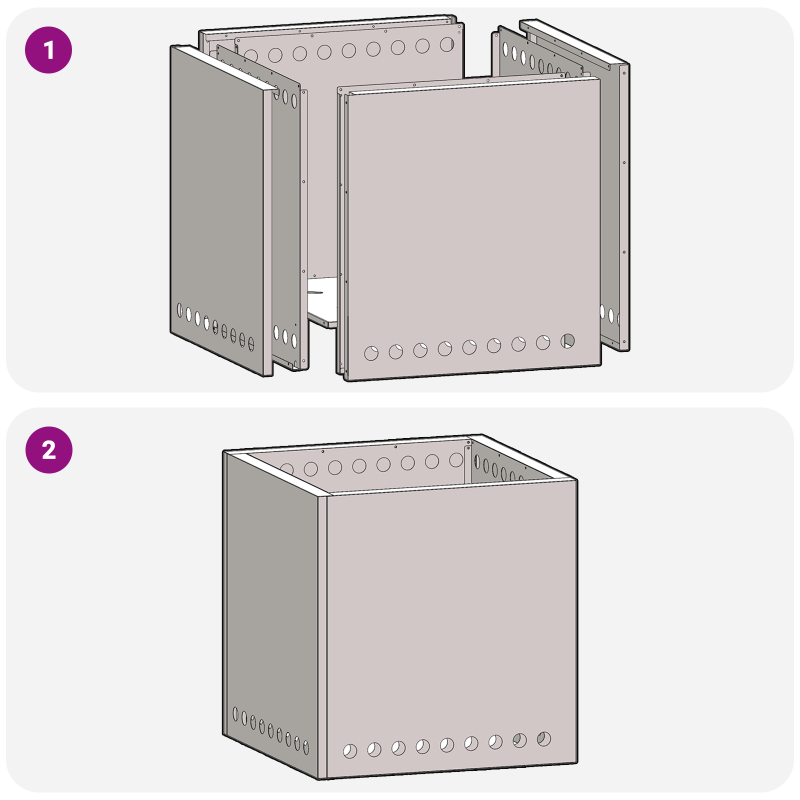 Rauchfreier Feuerstelle Quadrat Schwarz 48x48x50 cm Stahl