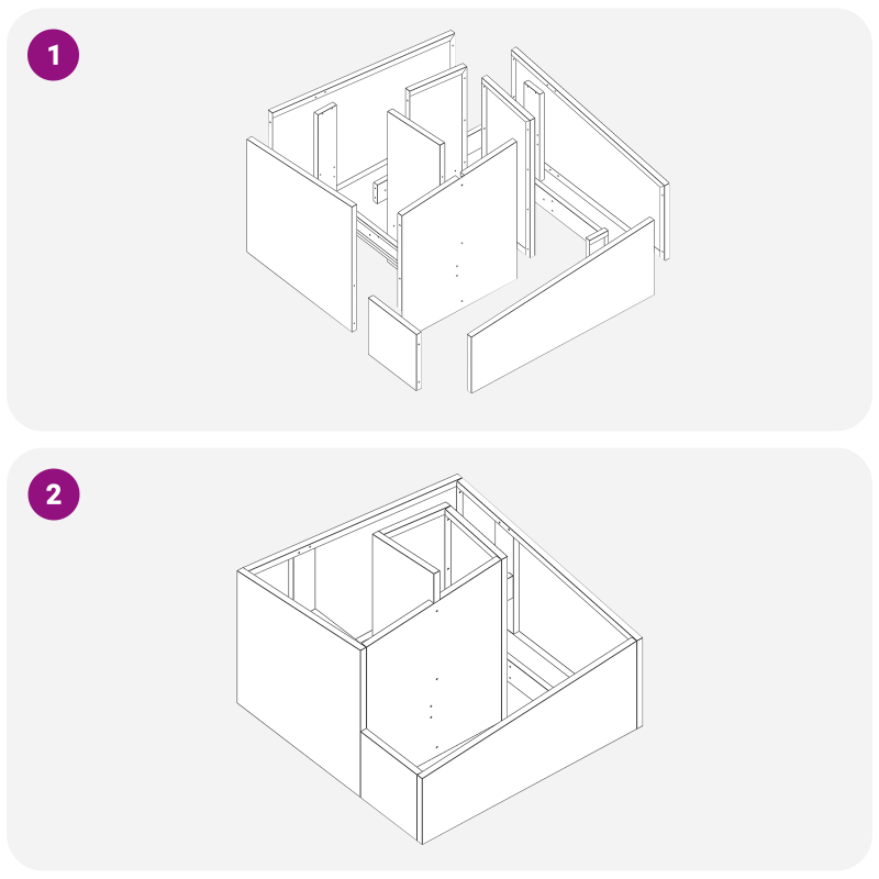 Schiebetür mit Hardware Set ORKDALWeiß Massivholz & Glas