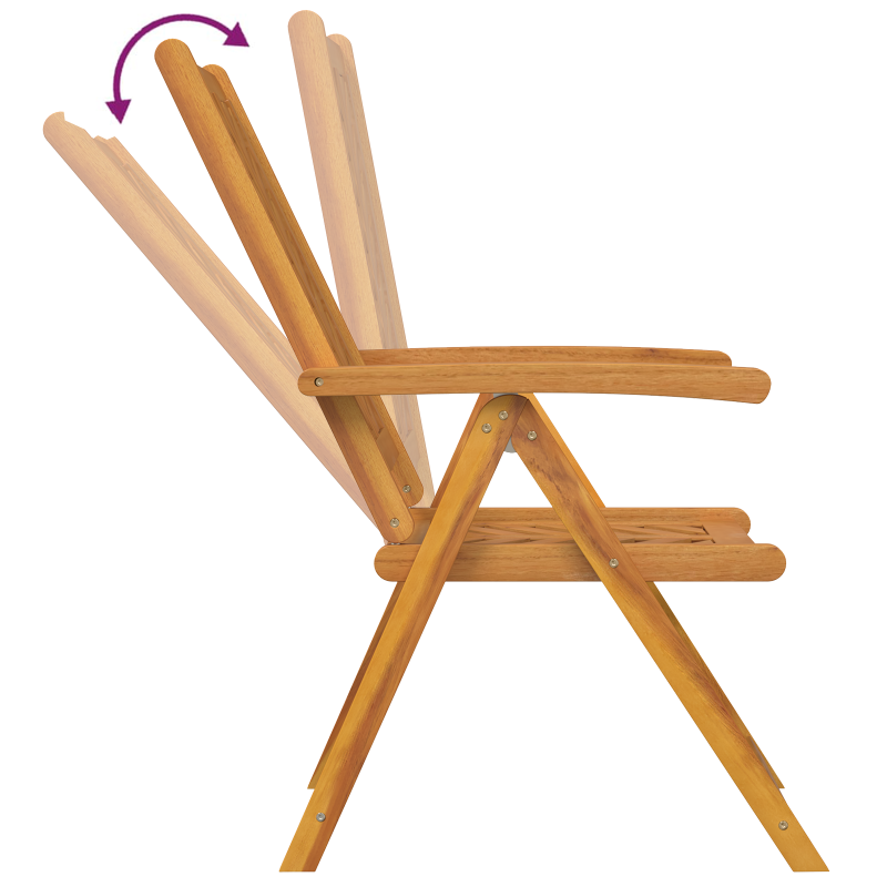 Liege-Gartenstühle 4 Stück Massivholz Akazie