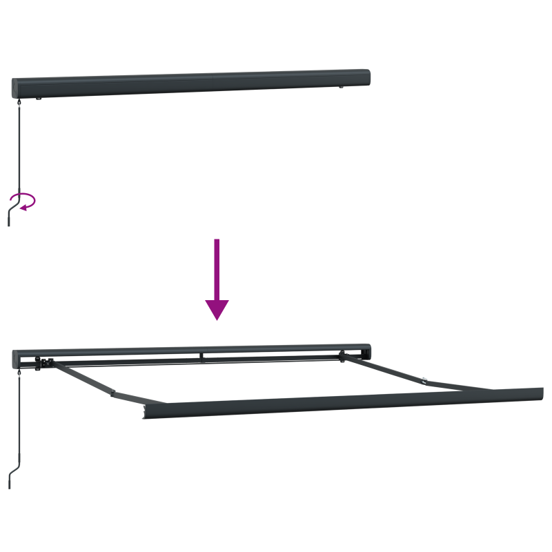 Automatische Einziehbare Markise Weiß 500x300 cm