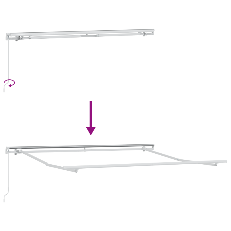 Manuelle Einziehbare Markise Beige 350x250 cm