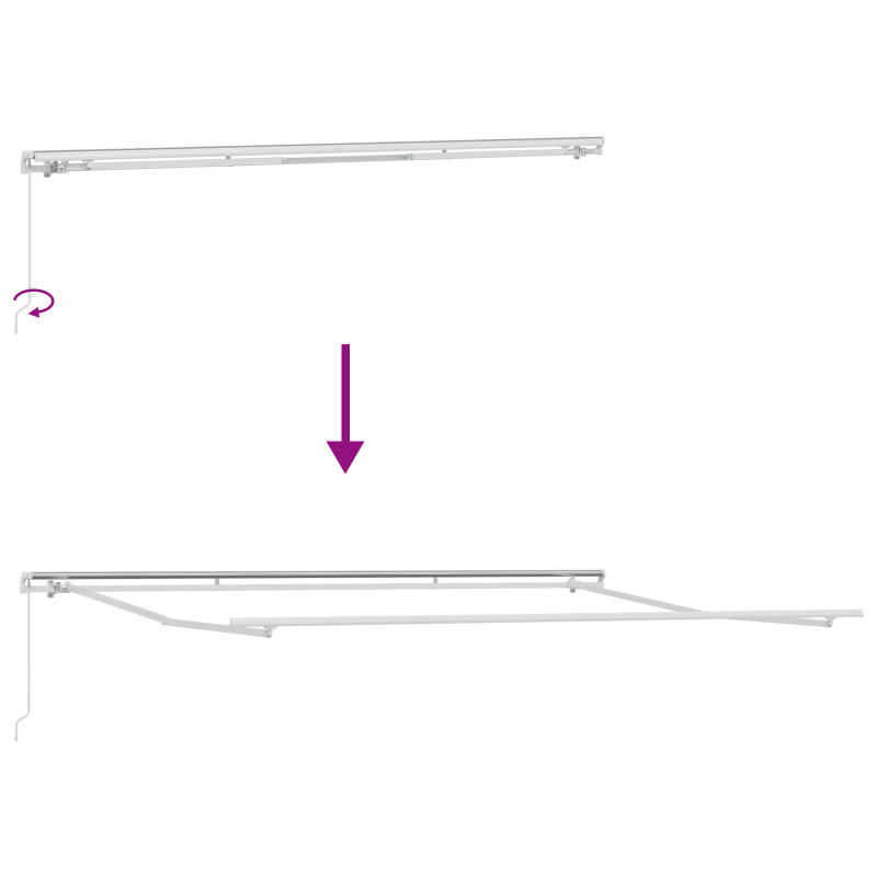 Manuelle einziehbare Markise Orange und Braun 500x300 cm