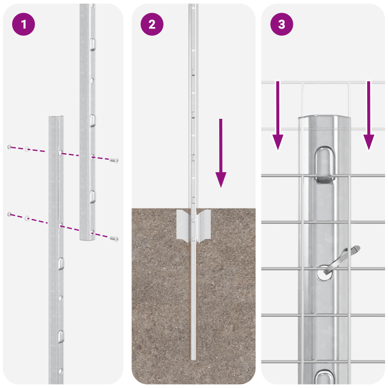 Hühnerdrahtzaun Set Set aus 2 Galvanisierter Stahl 25 x 1 m