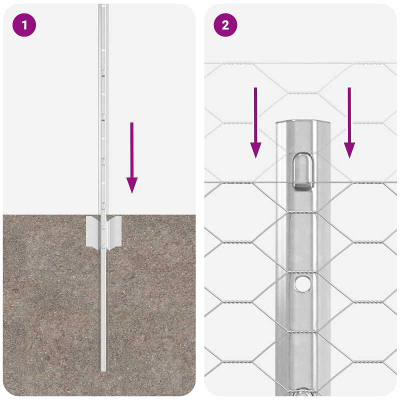 Zaunpfosten 5 Stück U-Kanal 80 cm Verzinkter Stahl