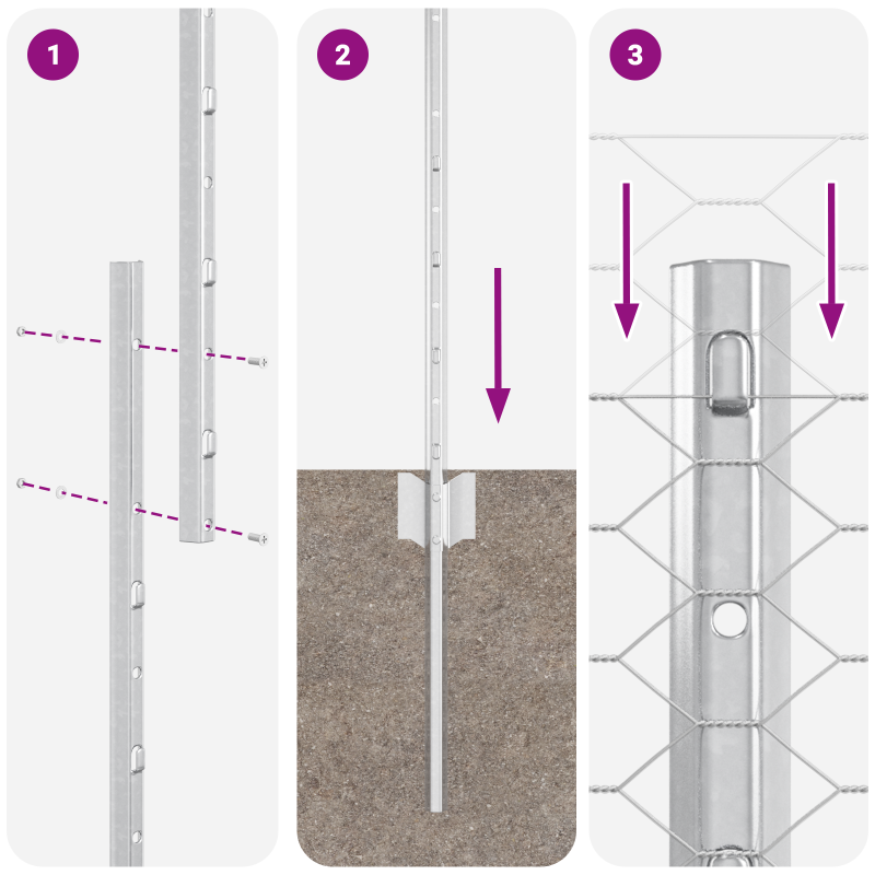 Gartenzaun Set Set aus 2 Verzinkter Stahl