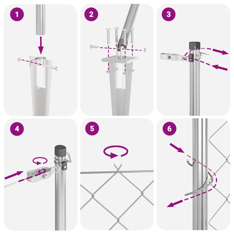 Maschendrahtzaun mit 7 Spitzenpfählen 1.6x10 m Verzinkter Stahl