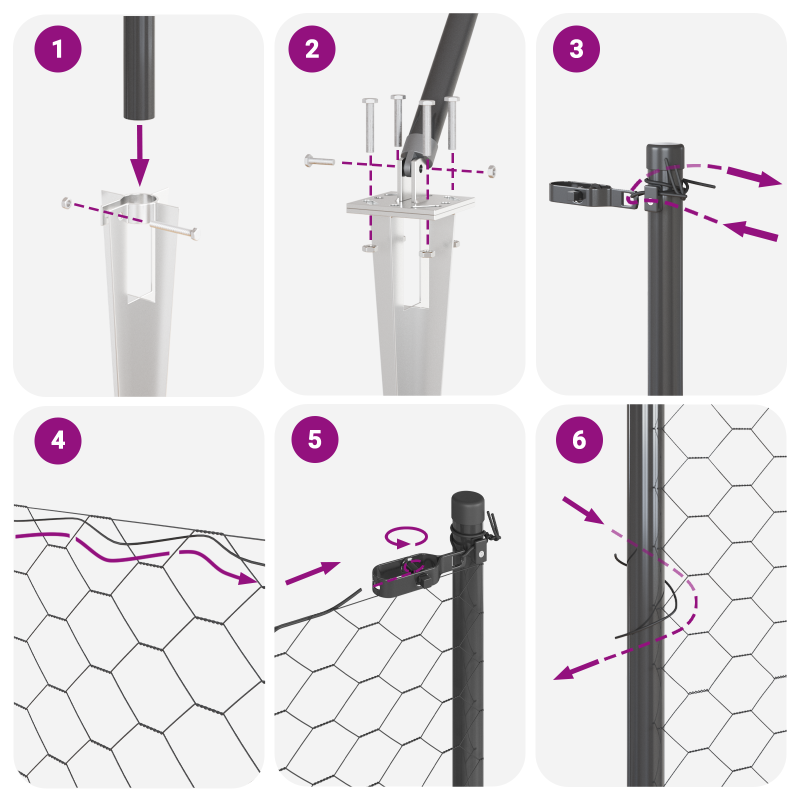 Sechseckzaun Grau 0.8x25 m Stahl