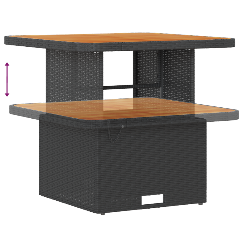 13-teiliges Garten-Sofa-Set mit Kissen Schwarz Poly-Rattan Akazie