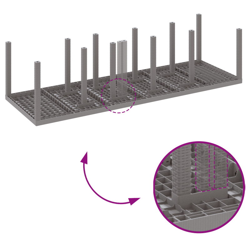 13-teilige Garten-Essgruppe mit Kissen Hellgrau Poly-Rattan