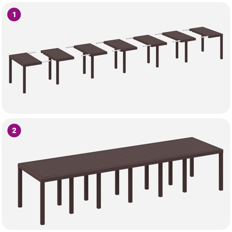 15-teilige Garten Essgruppe mit Kissen Braun Poly-Rattan