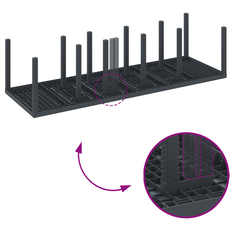 11-teiliges Garten Essgruppe mit Kissen Anthrazit Poly-Rattan