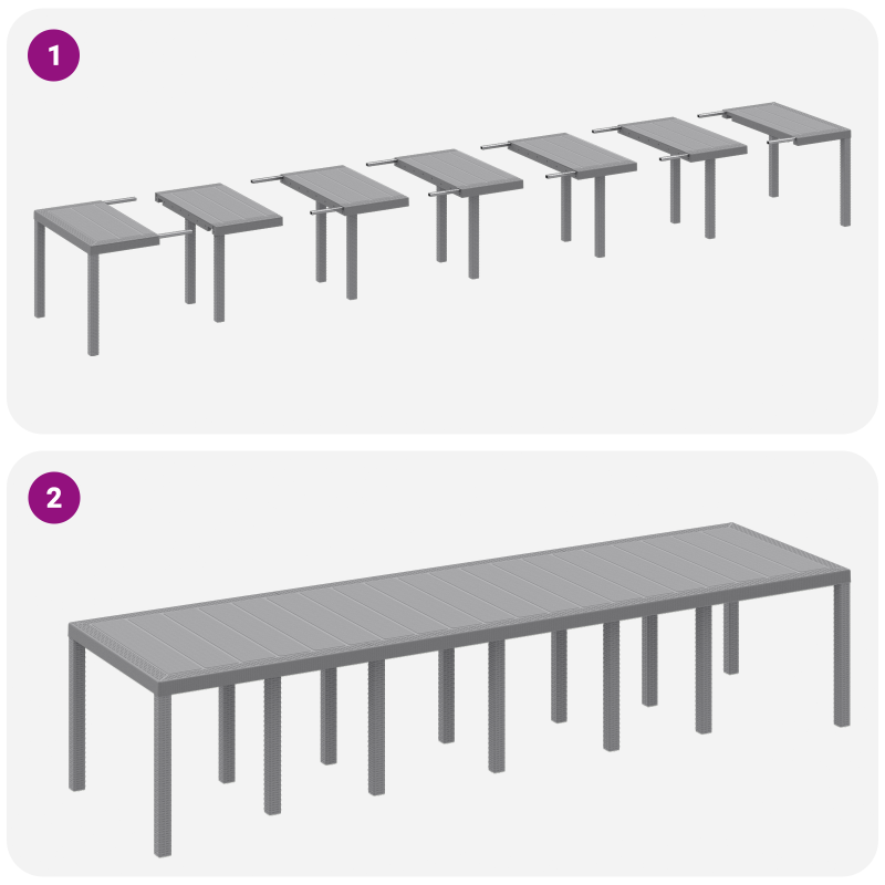 13-teiliges Garten Esszimmer Set mit Kissen Hellgraues Poly-Rattan