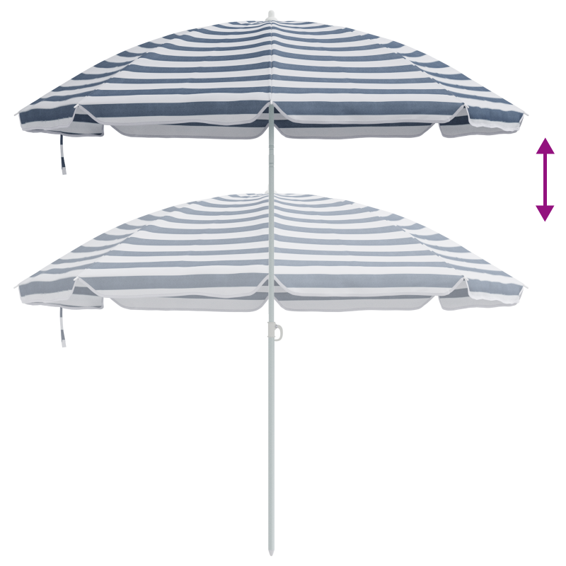 Strandparasol mit Aluminiumgestell Blau & Weiß 300 cm