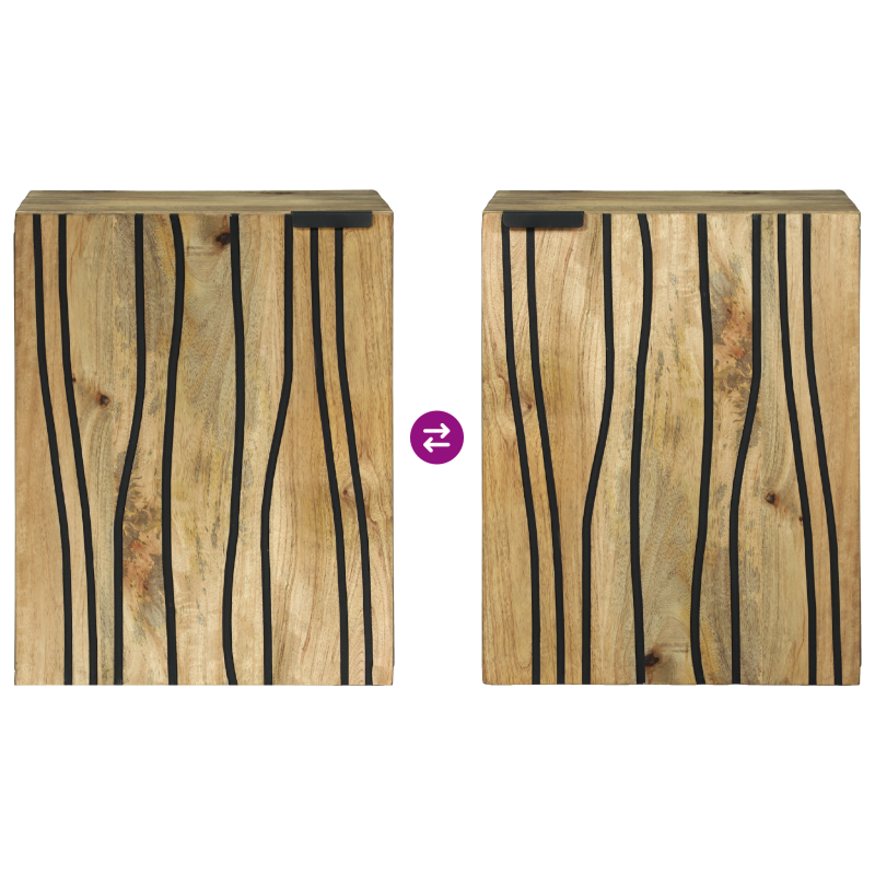 Badezimmerschrank 38x33.5x48 cm Massivholz Mango & Holzwerkstoffe