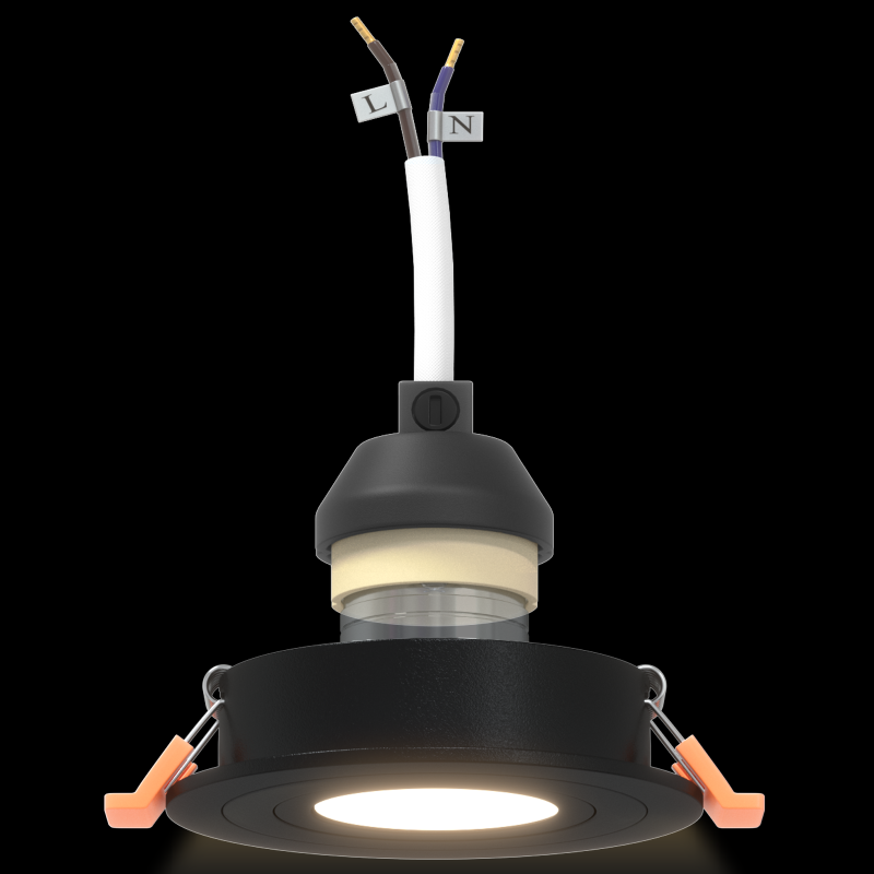 Einbaustrahler 24 Stk. Rund GU10 Schwarz Ø91 mm