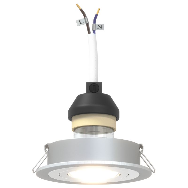 Einbau-Scheinwerfer 6 Stück Rund GU10 Silber Ø91 mm