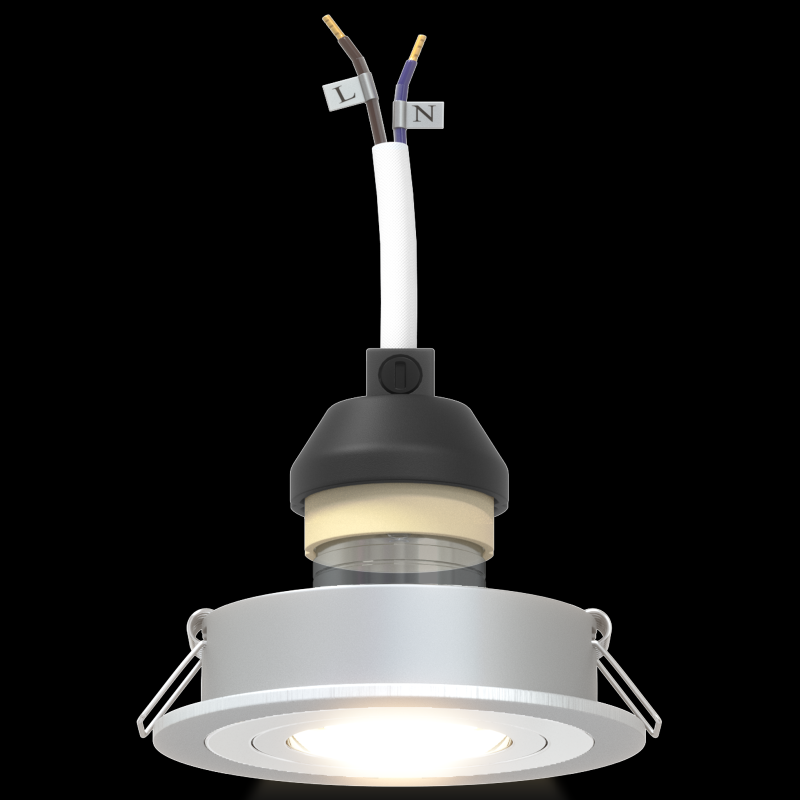 Einbau-Scheinwerfer 6 Stück Rund GU10 Silber Ø91 mm