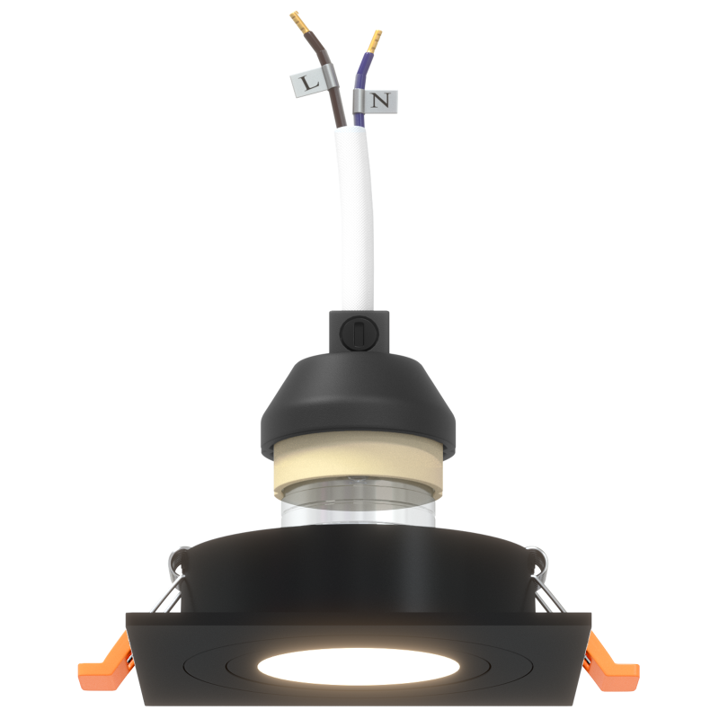 Einbau-Spotlights 12 Stück Quadratisch GU10 Schwarz 91x91 mm