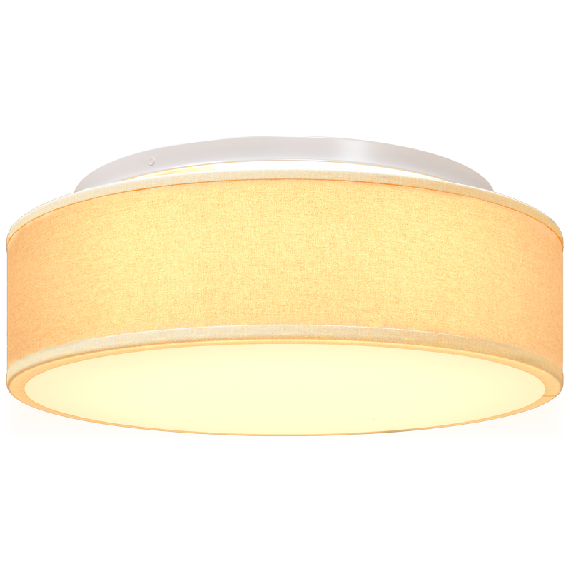 Flush-Mount-Deckenleuchten Weiß Ø 38 cm Stoff E27