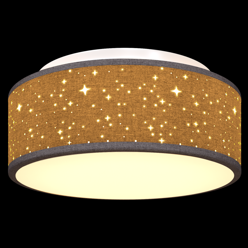 Deckenleuchten mit sternenähnlichem Lampenschirm Schwarz Ø 30 cm Stoff E27