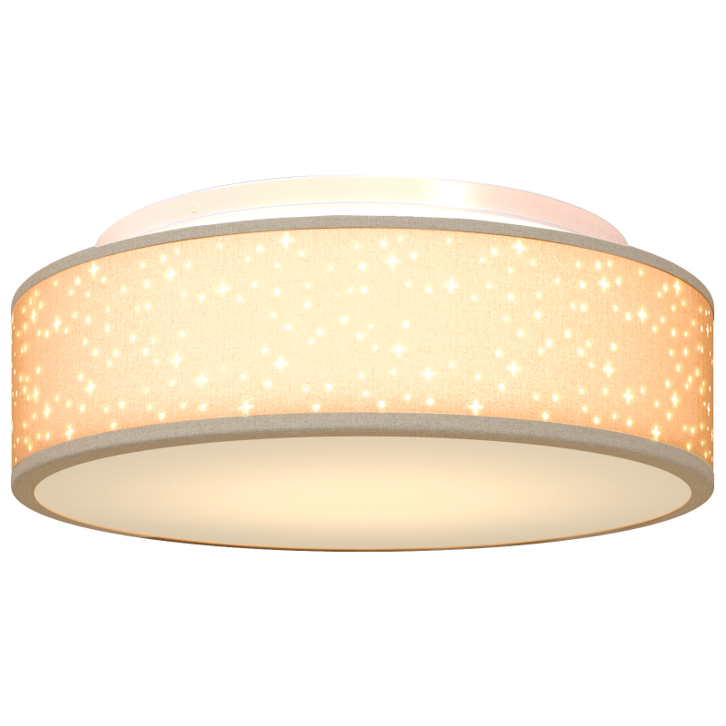 Deckenleuchten mit Sterne Lampenschirm Taupe Ø 38 cm Stoff E27