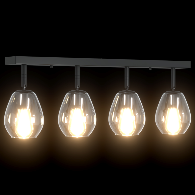 Deckenleuchte mit verstellbarem Glasschirm Anthrazit E27