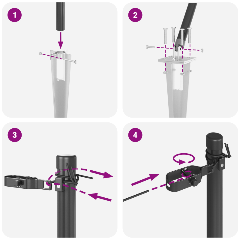 Zaunpfosten mit Spike 7 Stück Ø32 mm 140 cm Verzinkter Stahl
