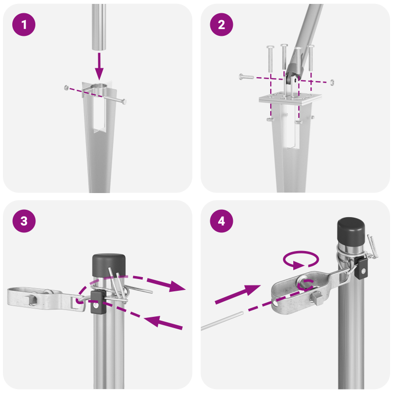 Pfosten mit Spitze 13 Stück Ø32 mm 100 cm Verzinkter Stahl