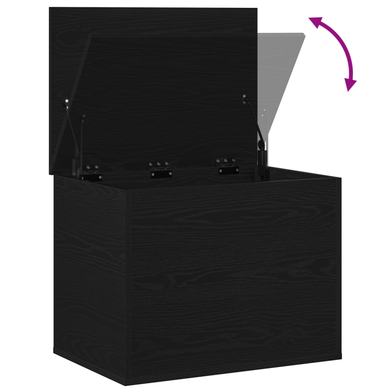 Aufbewahrungsbox mit Deckel Schwarz Eiche 60x42x46 cm Ingenieurholz