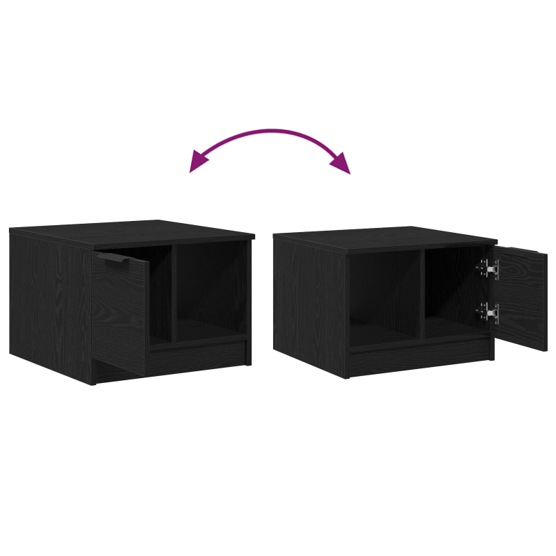 Couchtisch Schwarzes Eichenholz 50x50x36 cm ausWerkstoff