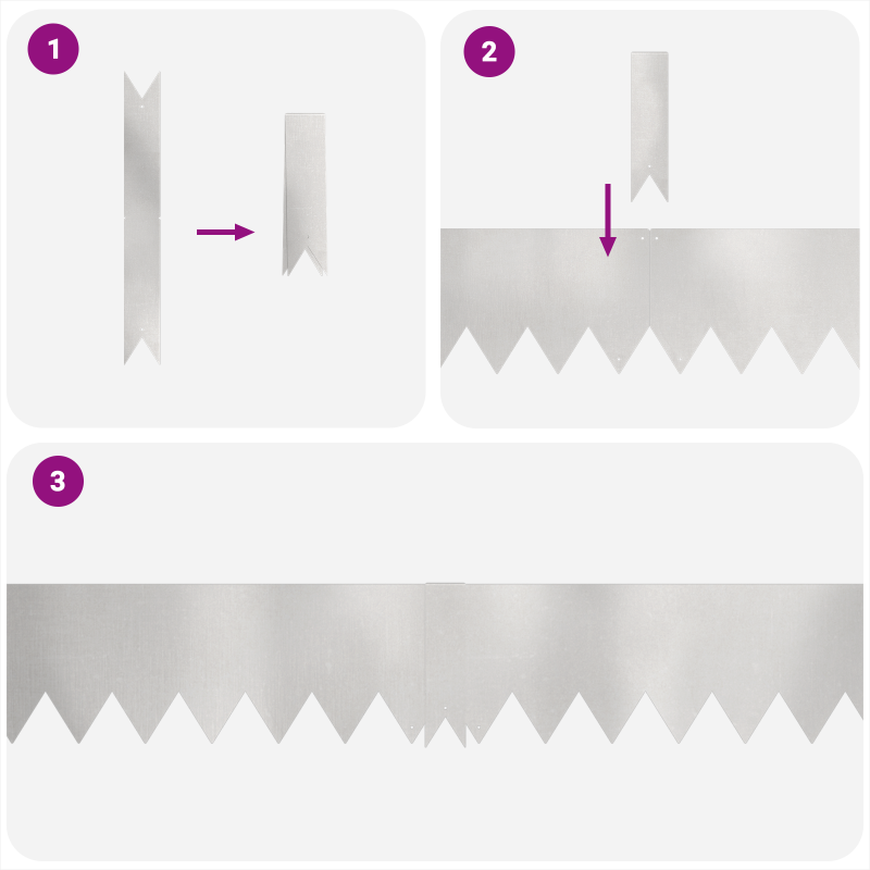 Rasenrand 50 Stück 100x0.5x15 cm Edelstahl