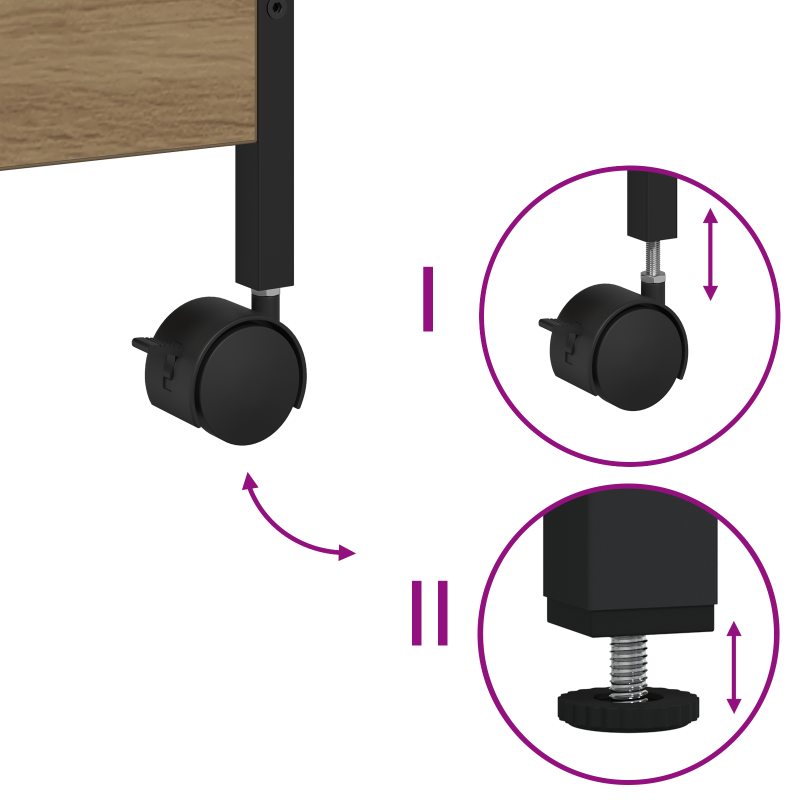 Küchenwagen Artisan Eiche 50x30x70 cm Holzwerkstoff